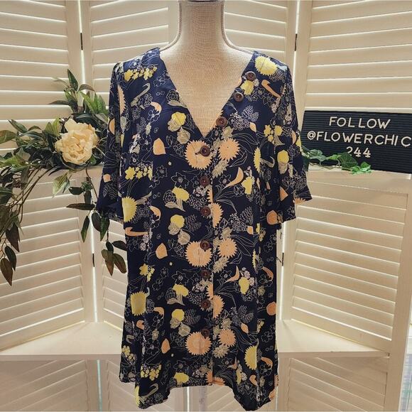 MODCLOTH NEW TUNIC FLORAL DRESS SIZE 2X - Picture 1 of 6